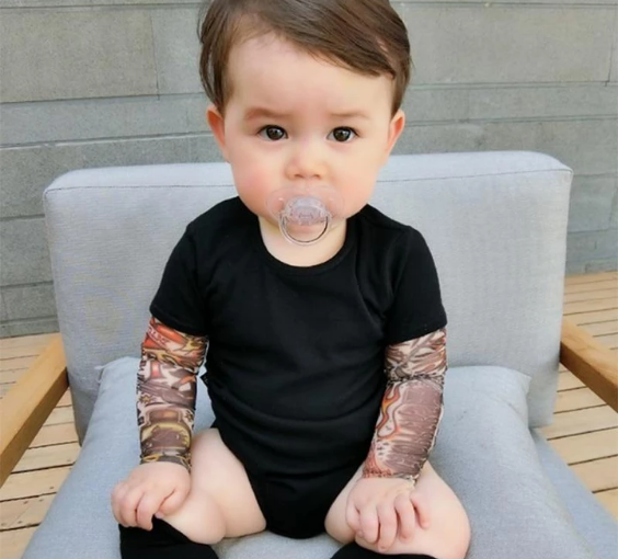 Cute Baby Biker Tattoo Bodysuit Romper